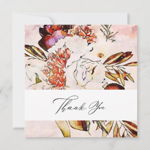 Cartão De Agradecimento *~* AR15 Floral - QR PHOTO Elegant Artsy Wedding