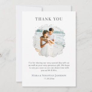 Cartão De Agradecimento *~* AR16 FOTO Elegante Código QR DIY Casamento