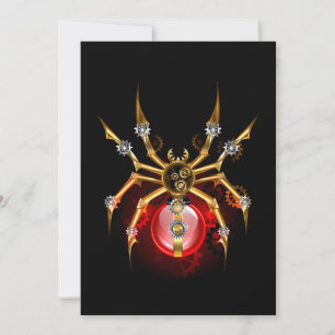 Cartão De Agradecimento Aranha steampunk em preto