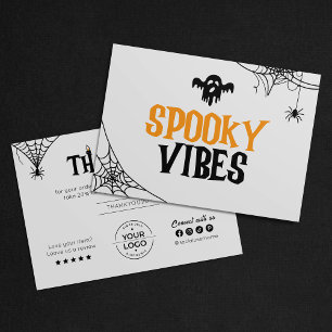 Cartão De Agradecimento Aranha-Velas Spooky Vibes Halloween Obrigado
