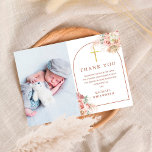 Cartão De Agradecimento Arca de Grass de Foto Baptism Pampas<br><div class="desc">Um elegante batismo floral de grama de pampas ou cartões de agradecimentos batizante. Personalize com sua foto especial e obrigado a mensagem que você define em letras de música. Projetado por Thisnotme©</div>