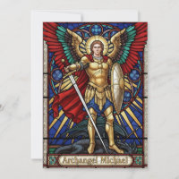 Arcanjo Miguel - Anjo Colorido de Vidro Pintado