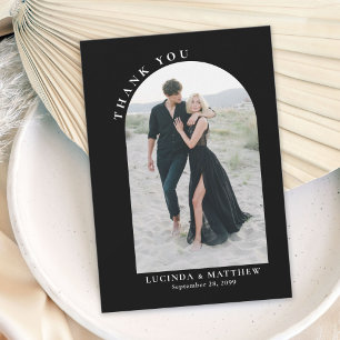 Cartão De Agradecimento Arch Modern Boho Casamento Obrigado