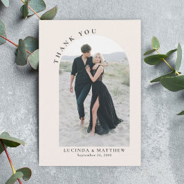 Cartão De Agradecimento Arch Modern Boho Casamento Obrigado