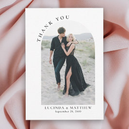 Cartão De Agradecimento Arch Modern Boho Casamento Obrigado