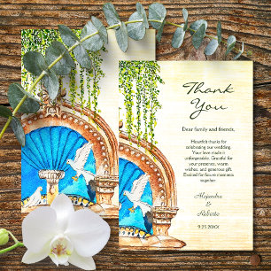 Cartão De Agradecimento Arco Azul Barroco Casamento Mexicano