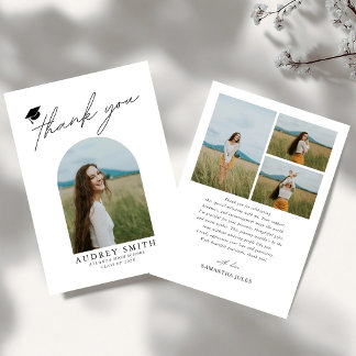 Cartão De Agradecimento Arco Boho Moderno 4 Fotos Graduação
