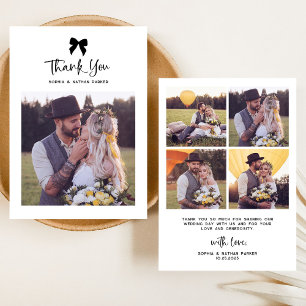 Cartão De Agradecimento Arco Chic Coquette com Foto   Casamento