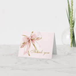 Cartão De Agradecimento Arco Coquete Rosa e Dourado Sweet Sixteen