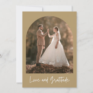 Cartão De Agradecimento Arco de Amor e Gratidão Foto Casamento Obrigado