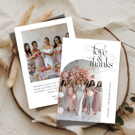 Cartão De Agradecimento Arco de casamento Script Love & Thanks foto