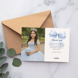 Cartão De Agradecimento Arco de fotos Quinceanera azul