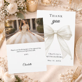 Cartão De Agradecimento Arco de Quinceanera marfim pérolas foto