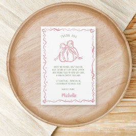 Cartão De Agradecimento Arco Desenhado Mão Único Pequeno Chá de fraldas de