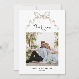 Cartão De Agradecimento Arco e flores Casamento Obrigado foto Qr scan