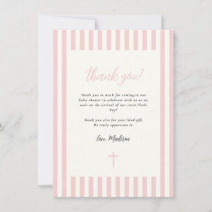 Cartão De Agradecimento Arco Elegante Rosa Dusty Chá de fraldas