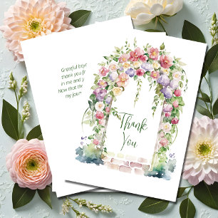 Cartão De Agradecimento Arco Floral de Formatura Boho