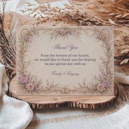 Cartão De Agradecimento Arco Floral Vintage Romântico