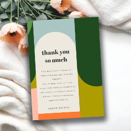 Cartão De Agradecimento Arco Retro Colorido Divertido e Animado para Anive