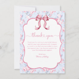 Cartão De Agradecimento Arco rosa Ela é Chá de panela Casando