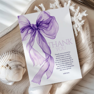 Cartão De Agradecimento Arco Roxo Aquarela Bebê Em Chá de fraldas De Sangu