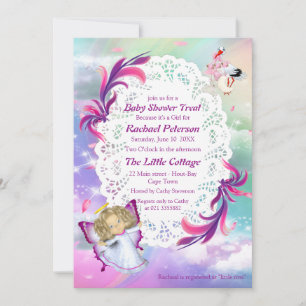 Cartão De Agradecimento Arcos-Rainha, Nuvens Fluffy, Chá de fraldas de Bo