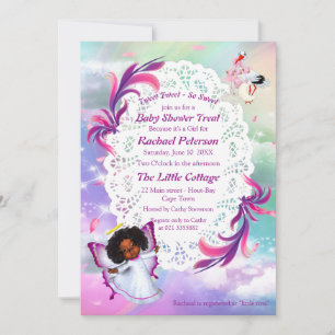 Cartão De Agradecimento Arcos-Rainha, Nuvens Fluffy, Chá de fraldas de Bor