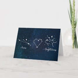 Cartão De Agradecimento Aries + Sagittarius - Dia de os namorados de Sinal