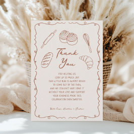 Cartão De Agradecimento Arma no Chá de fraldas da padaria de forno