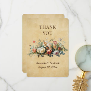 Cartão De Agradecimento Arranjo floral boho rústico