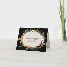 Cartão De Agradecimento Arranjo Floral Outonal Botânico Rústico Horizontal