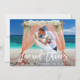 Cartão De Agradecimento Arranjo Moderno de Escova com Amor e Obrigados Whd