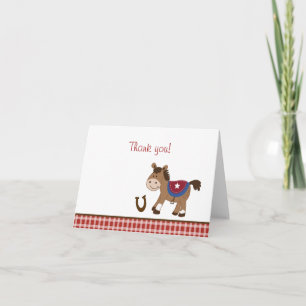 Cartão De Agradecimento Arredondar-Os para Cima Cavalo Ocidental Dobrado O