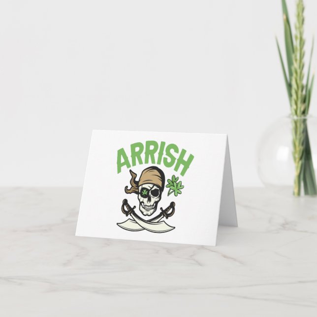 Cartão De Agradecimento Arrish Irish Pirate Funny Dia de São Patrício Gift (Frente)