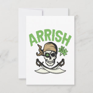 Cartão De Agradecimento Arrish Irish Pirate Funny Dia de São Patrício Gift