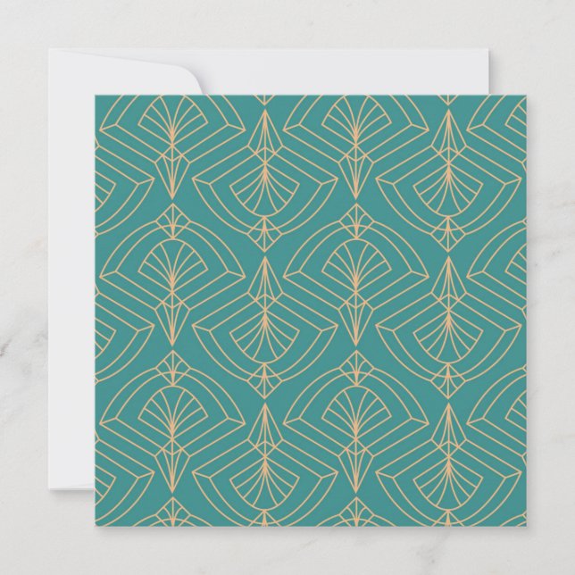 Cartão De Agradecimento Art Deco pattern with gold geometric shapes  (Frente)