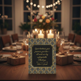 Cartão De Agradecimento Art Deco Style Wedding Thank You Card