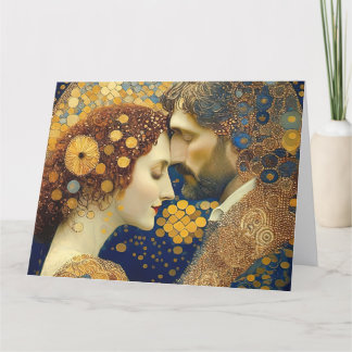 Cartão De Agradecimento Art Nouveau A Couple In Love