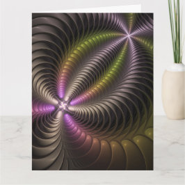 Cartão De Agradecimento Arte abstrata brilhante e colorida de fractal 3D