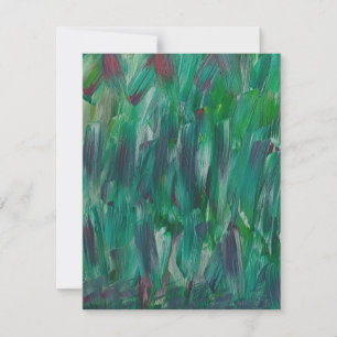 Cartão De Agradecimento Arte Abstrata Colorida Verde Vermelho Branco Ocult