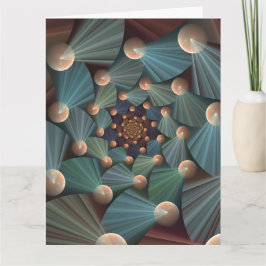 Cartão De Agradecimento Arte abstrata fractal com profundidade marrom-escu