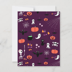 Cartão De Agradecimento Arte Assustadoramente Fofa de Halloween