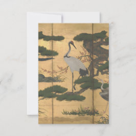 Cartão De Agradecimento Arte Clássico de Grous Japoneses Personalizados