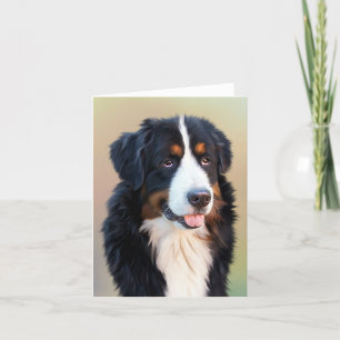 Cartão De Agradecimento arte de cão da montanha bernesa
