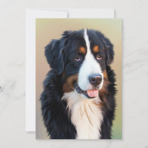 Cartão De Agradecimento arte de cão da montanha bernesa