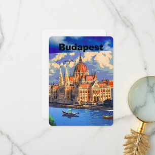 Cartão De Agradecimento Arte de cartão-postal de viagem de Budapeste, cart