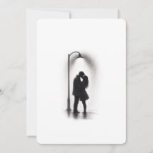 Arte de Parede Silhueta de Casal Beijando na Chuva