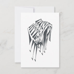 Cartão De Agradecimento Arte de Tatuagem Tribal Abstrata Preto e Branco In