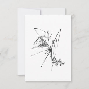 Cartão De Agradecimento Arte de Tatuagem Tribal Abstrata Preto e Branco Pu