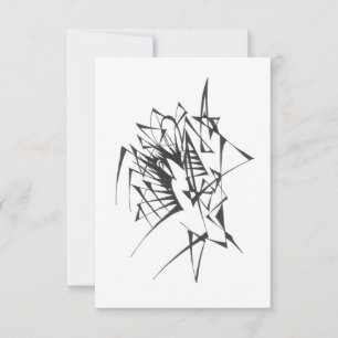 Cartão De Agradecimento Arte de Tatuagem Tribal Abstrato Metade Preto Bran